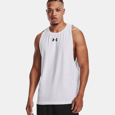 Ua zone sporttop voor heren under armour wit en zwart