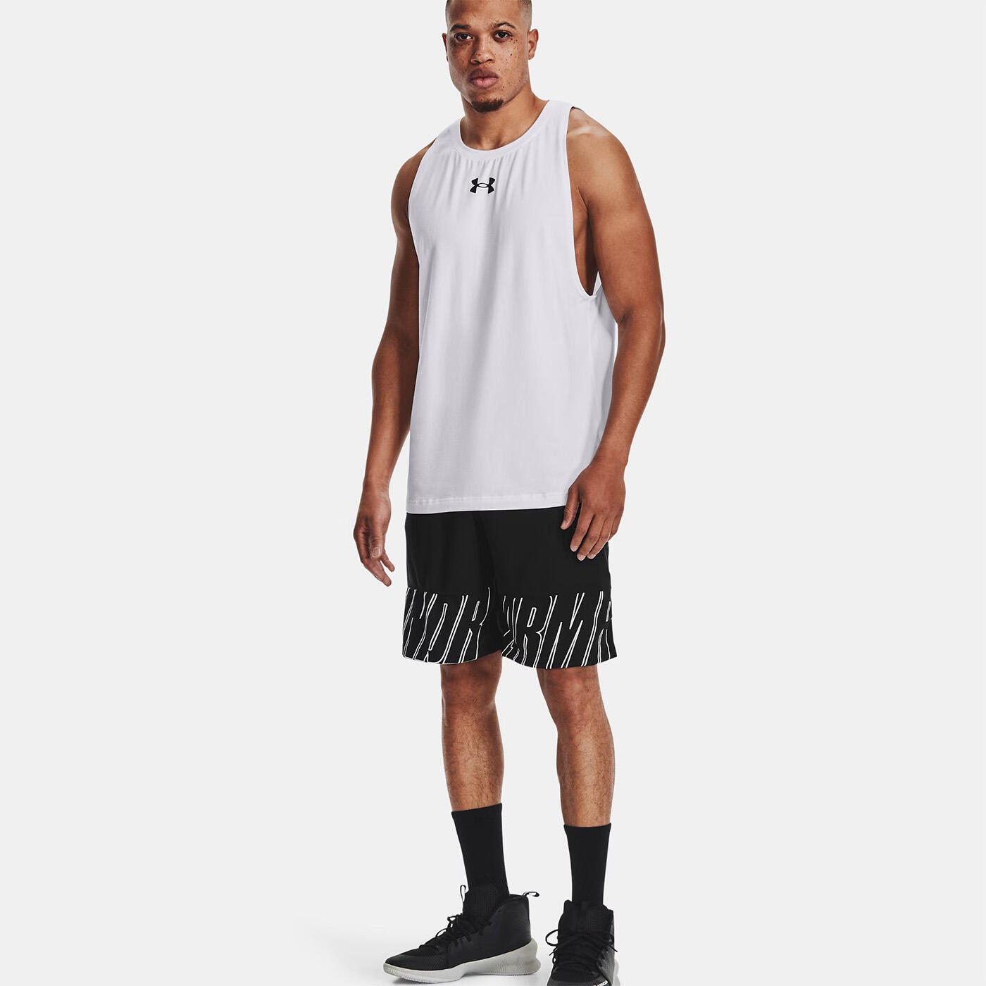 Débardeur UA Zone pour homme Under armour Blanc et noir 4/7