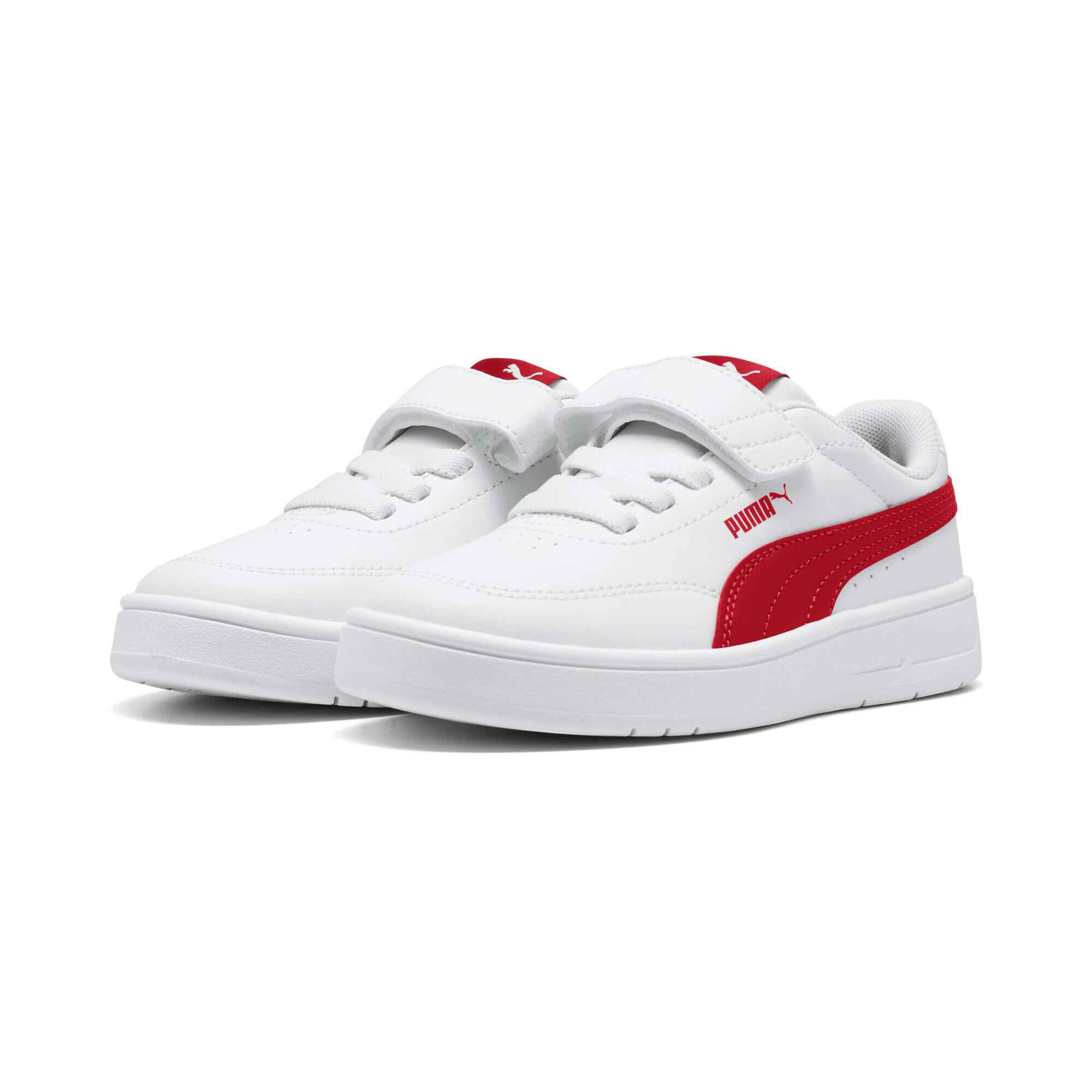 Puma - Sneakers Court Classic Clean Enfant Puma - Baskets - Blanc|rouge - Decathlon