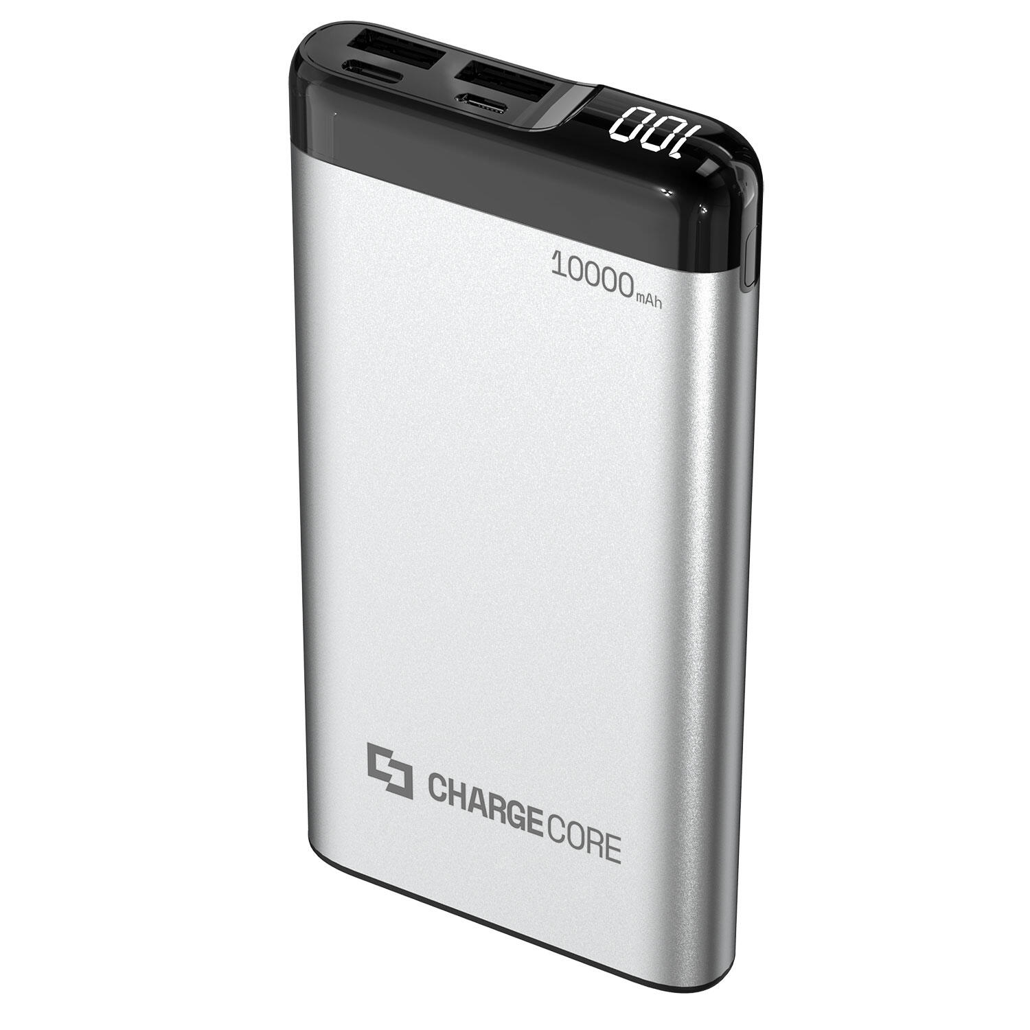 Laser 10000mAh Power Bank with LED display Silver