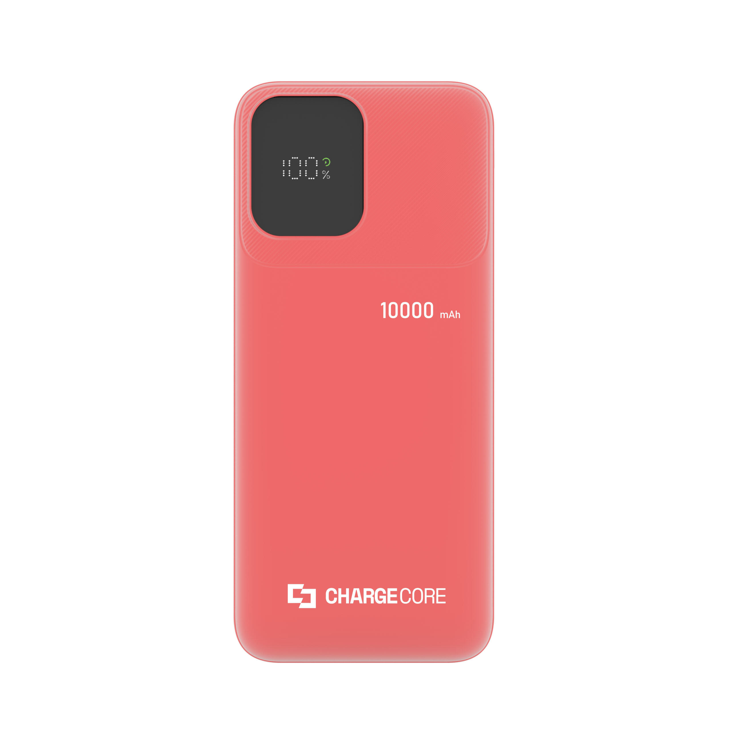ChargeCore 10000mAh LiFePO4 Power Bank with LED Display (Sunset Coral)