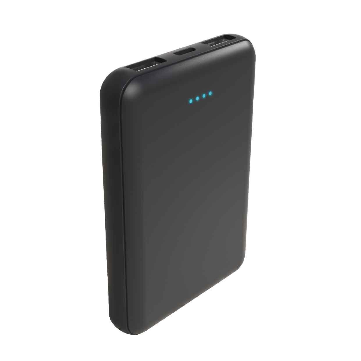 Laser Compact 5000mAh Portable Charger with LED (Charcoal)