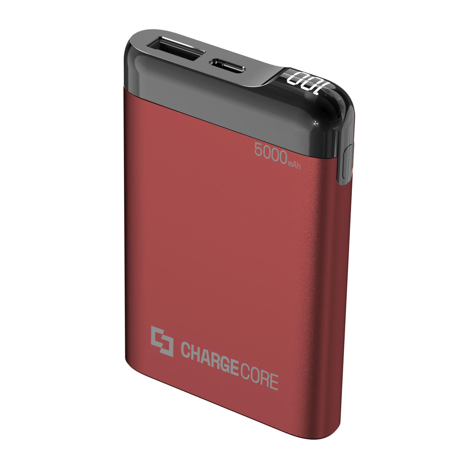 Laser 5000mAh Power Bank LED Display Red