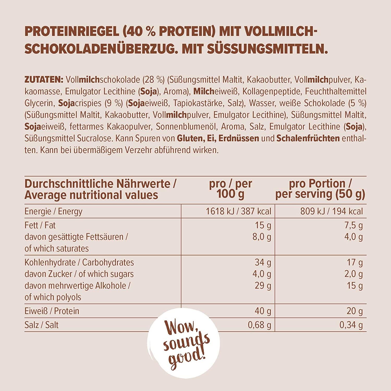 Superbar Crispy Cream Cake, Proteinriegel, 40 % Eiweiß, 24 x 50 g 3/5