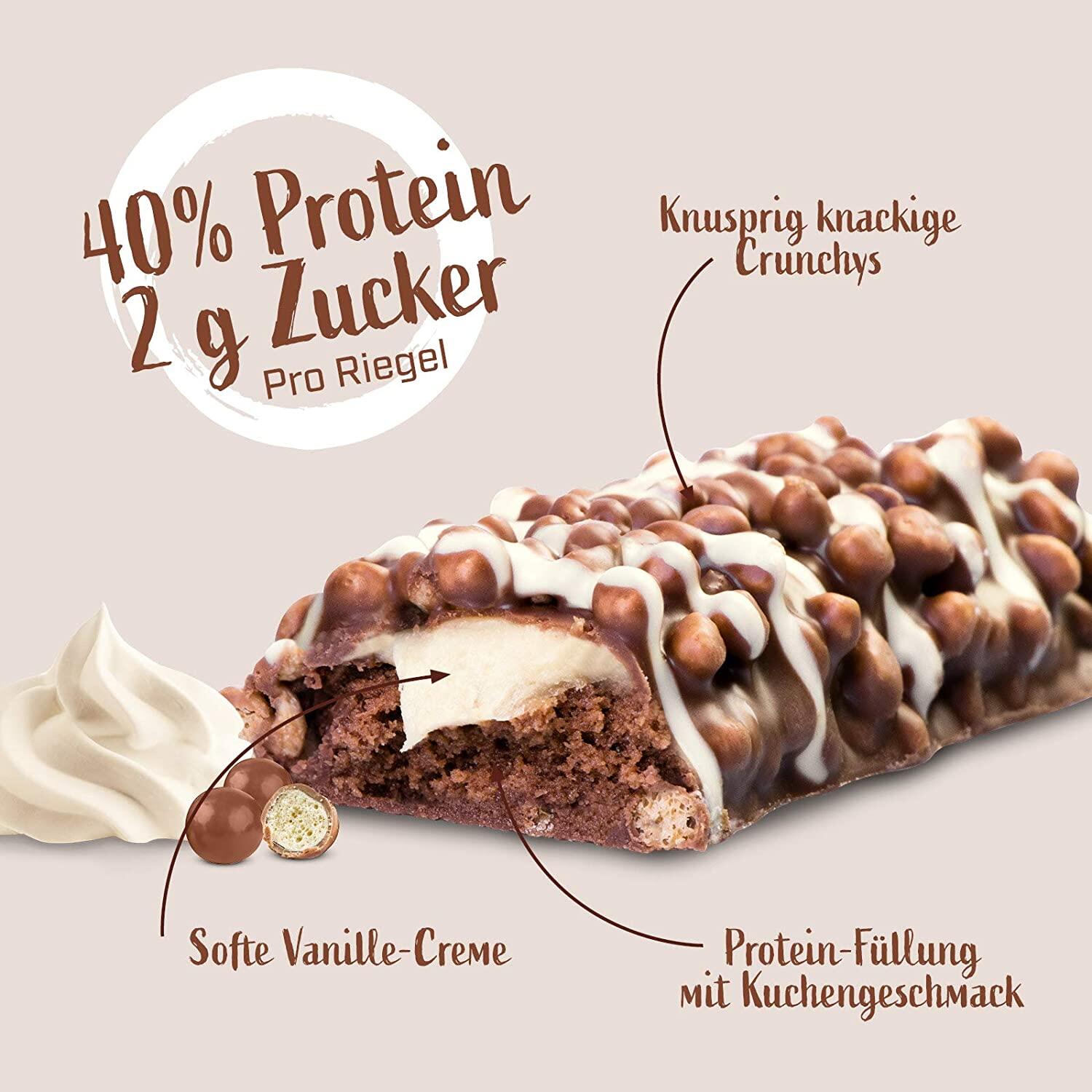 Superbar Crispy Cream Cake, Proteinriegel, 40 % Eiweiß, 24 x 50 g 2/5