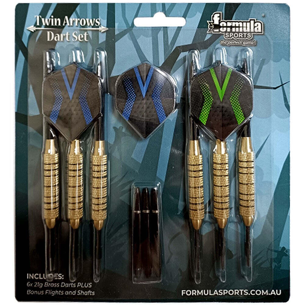 Formula Sports Twin Arrows Brass Barrel Darts Set