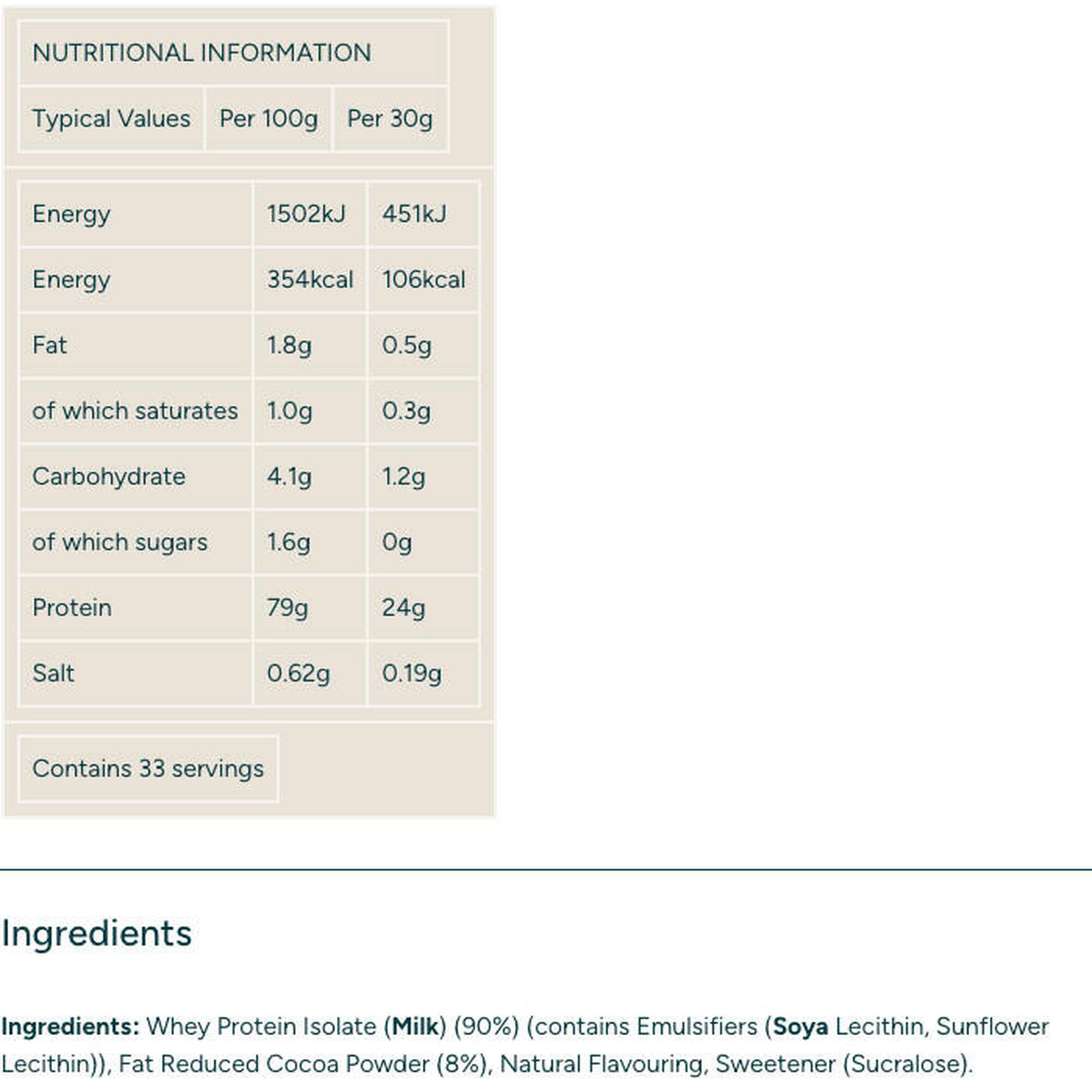 Whey isolate - Impact Whey Isolate - Chocolat Naturel 1000g