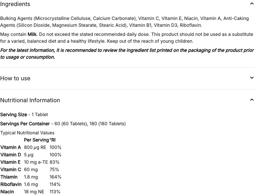 Multivitamines - Daily Multivitamin - 60 Comprimés 3/3