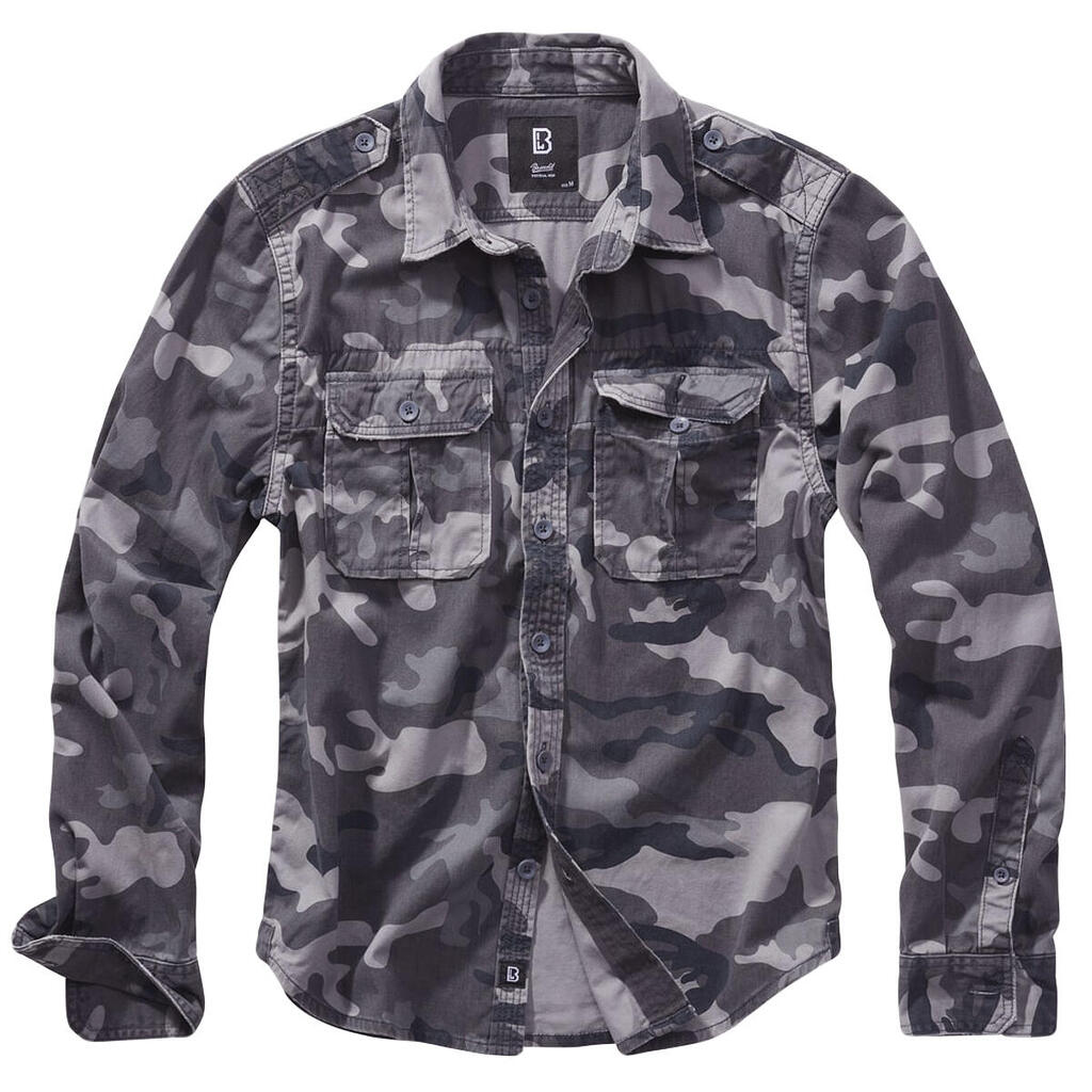 Brandit Vintage Shirt Long Sleeve Grey Camo