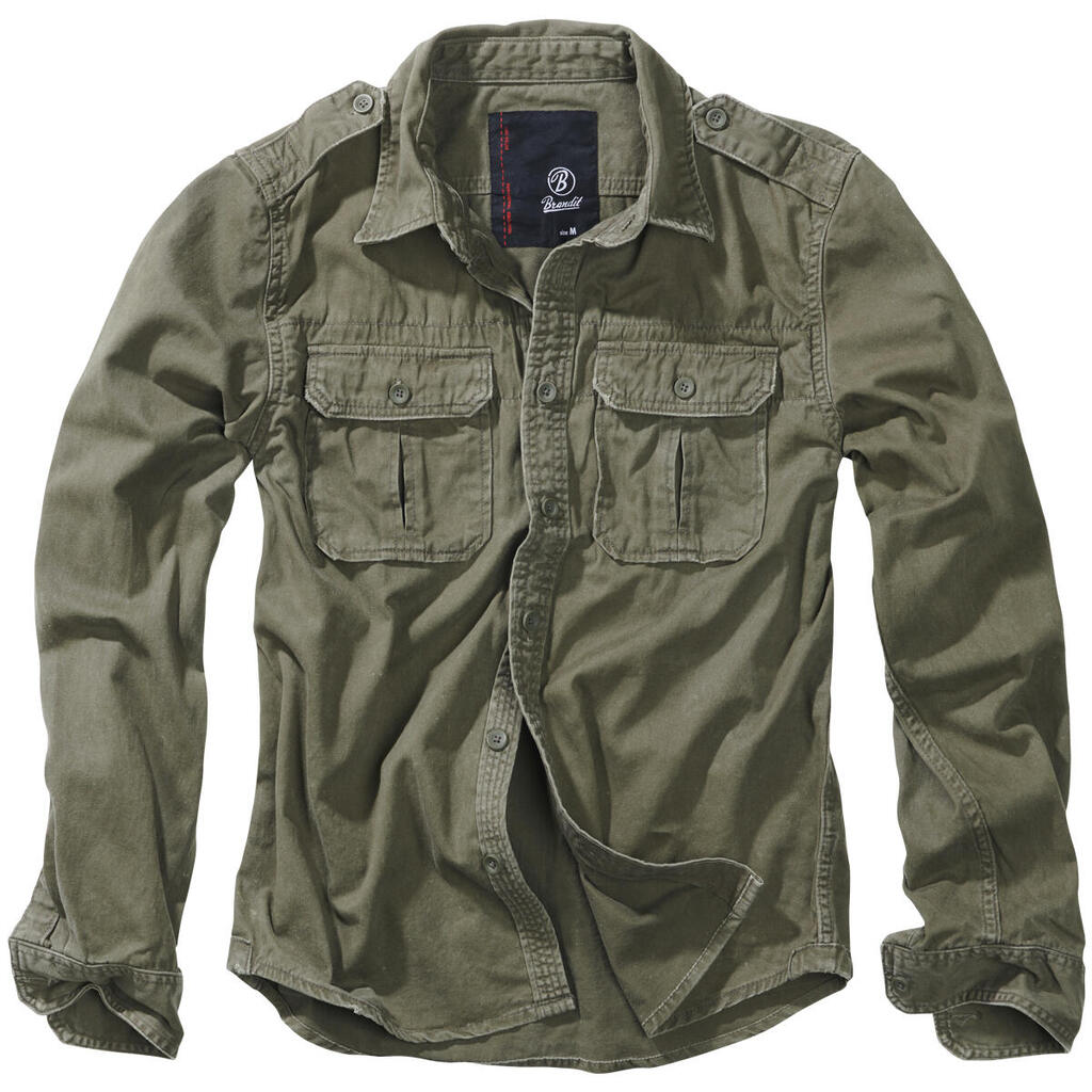 Brandit Vintage Shirt Long Sleeve Olive