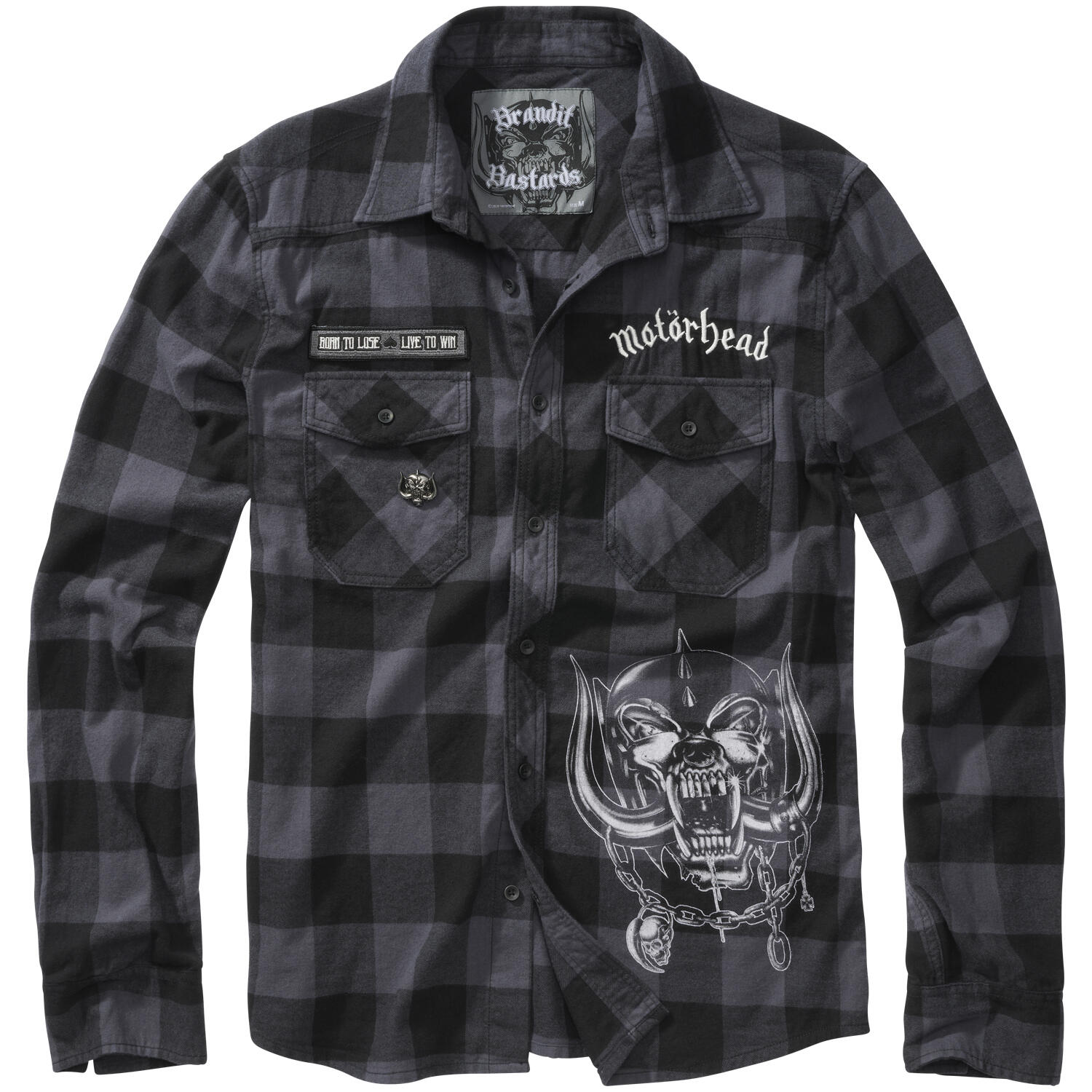 Brandit Motörhead Checkshirt Black-Grey 1/7