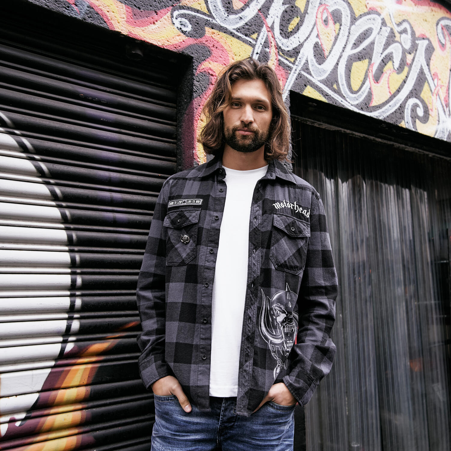 Brandit Motörhead Checkshirt Black-Grey 5/7