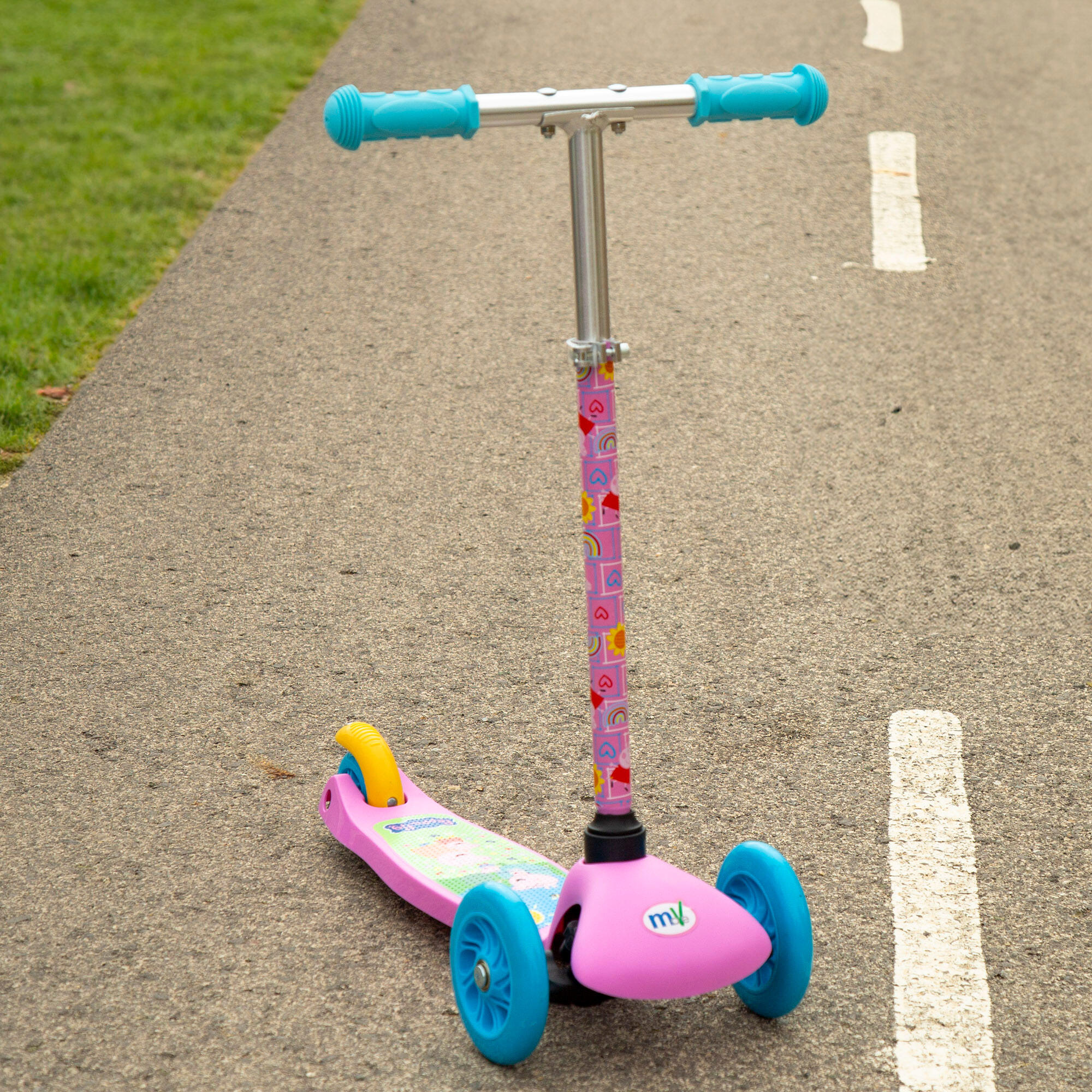 Patinete Peppa Pig 55x23x68 cm 3 rodas máx. 20 kg com luzes e freios 2/7
