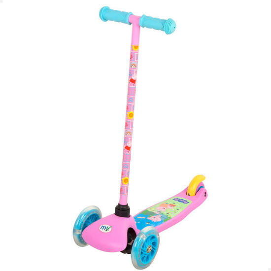 Monopattino Peppa Pig 55x23x68 cm 3 ruote max 20 kg con luci e freni