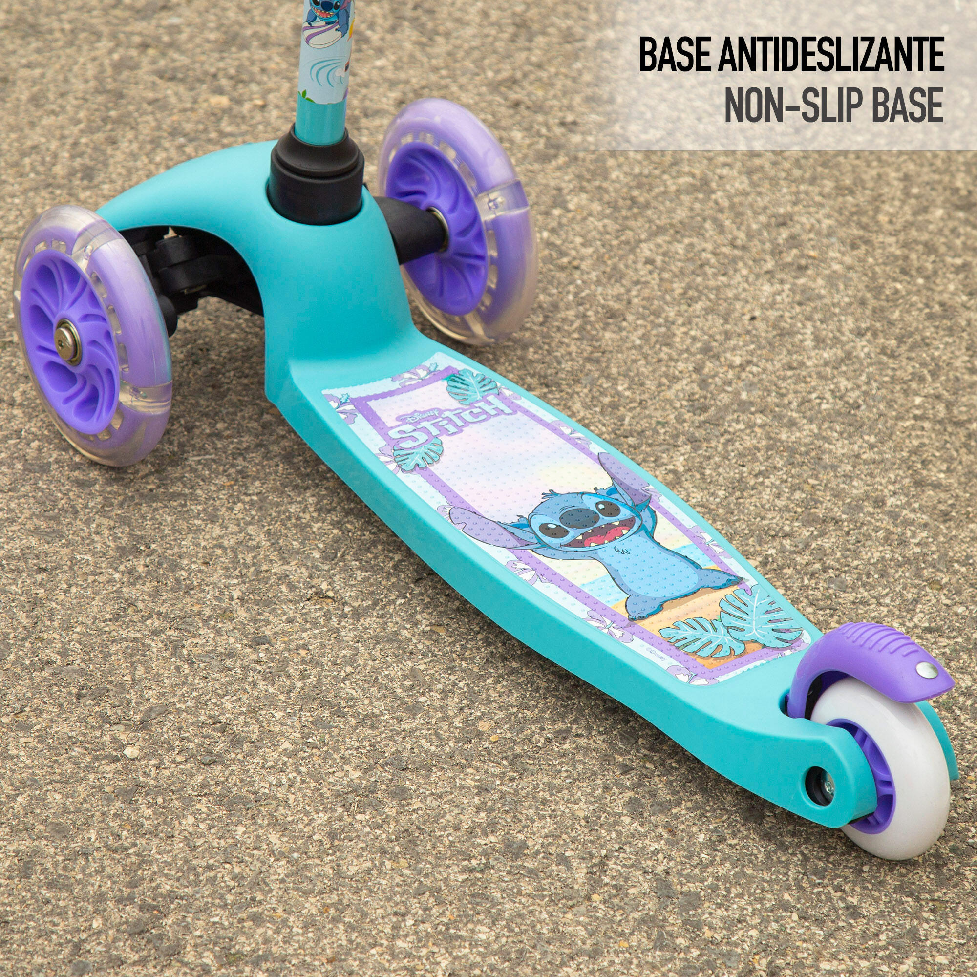 Monopattino Stitch a 3 ruote, max 20 kg, + 3 anni, con luci 6/7