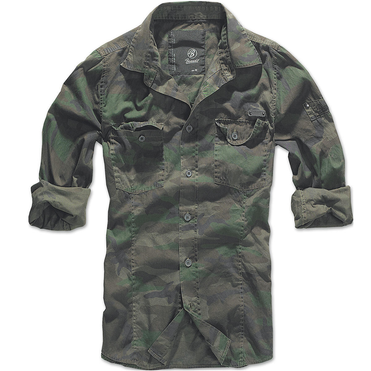 Brandit SlimFit Shirt Woodland 2/2
