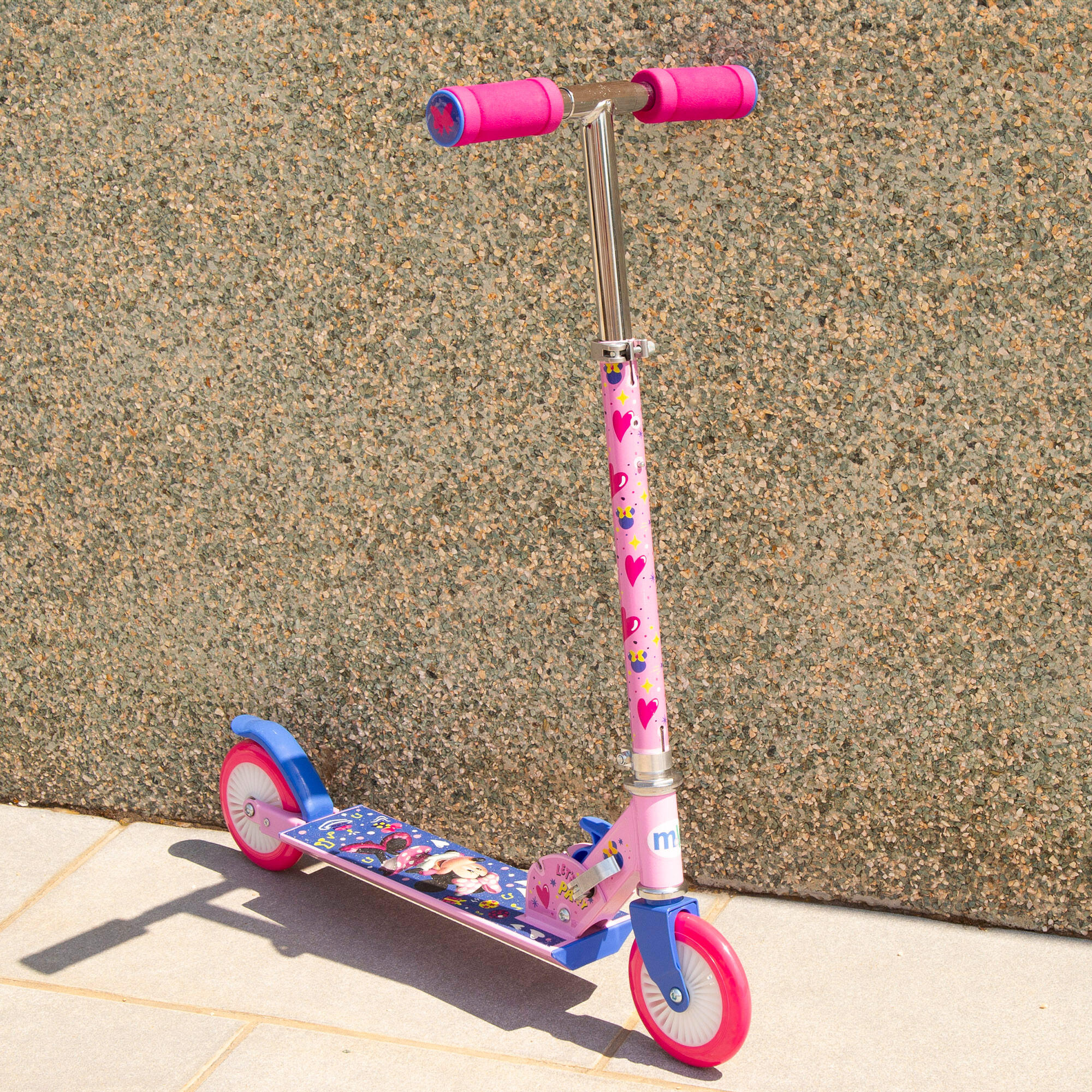 Scooter dobrável Minnie Mouse de 2 rodas 65x30x75-82 cm máx. 50 kg com freio 3/7