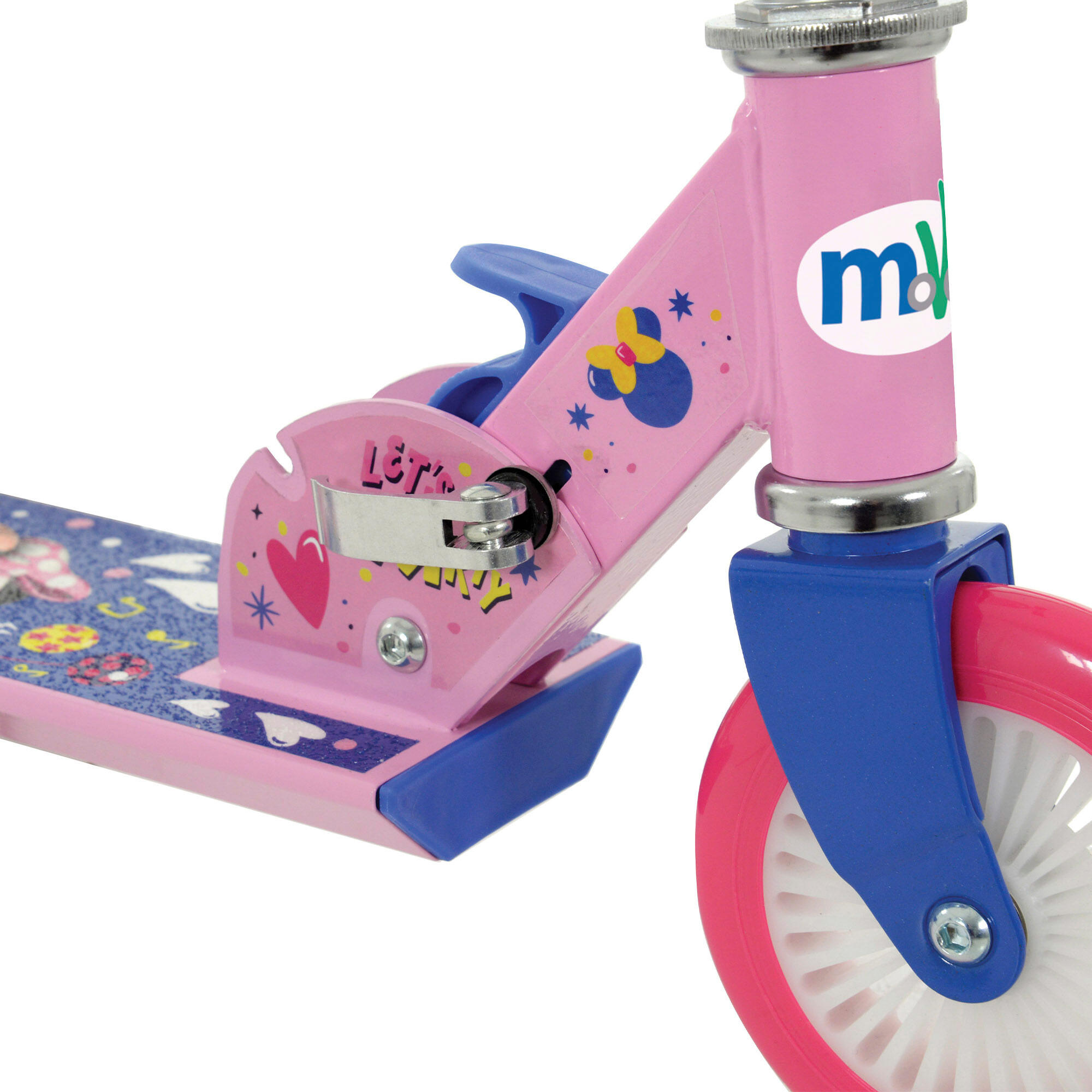 Scooter dobrável Minnie Mouse de 2 rodas 65x30x75-82 cm máx. 50 kg com freio 7/7