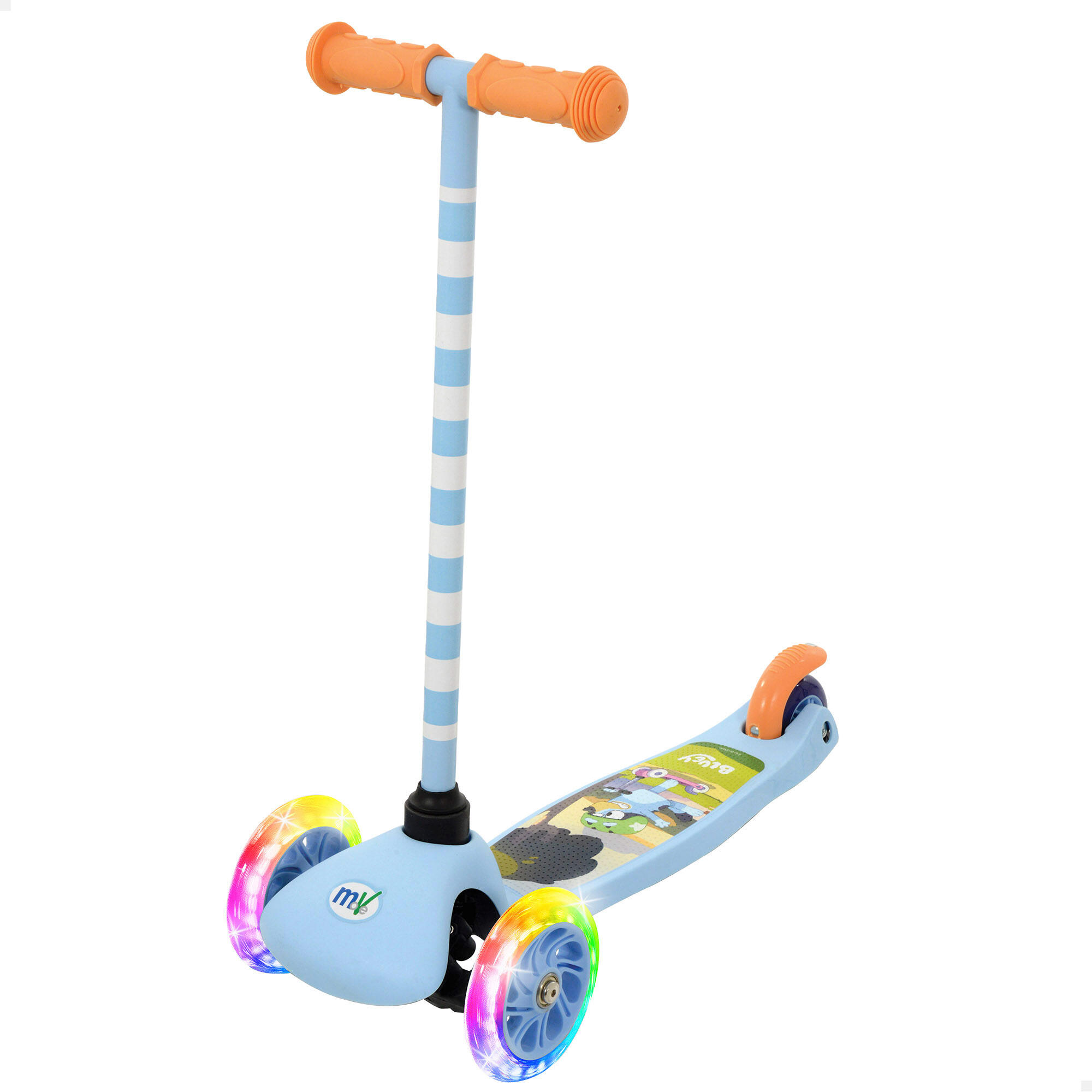 Scooter bluey de 3 rodas, 55x23x68 cm, máx. 20 kg, com luzes e freios