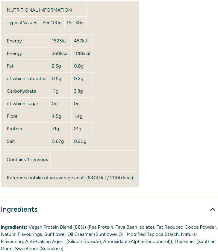 Protéine vegan - Vegan Protein Blend - Chocolat 1000g 3/3