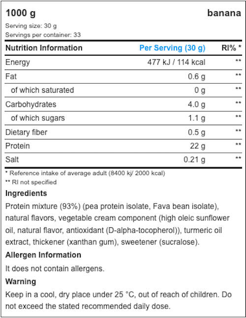 Proteine vegane - Vegan Protein Blend - Banana 1000g 3/3