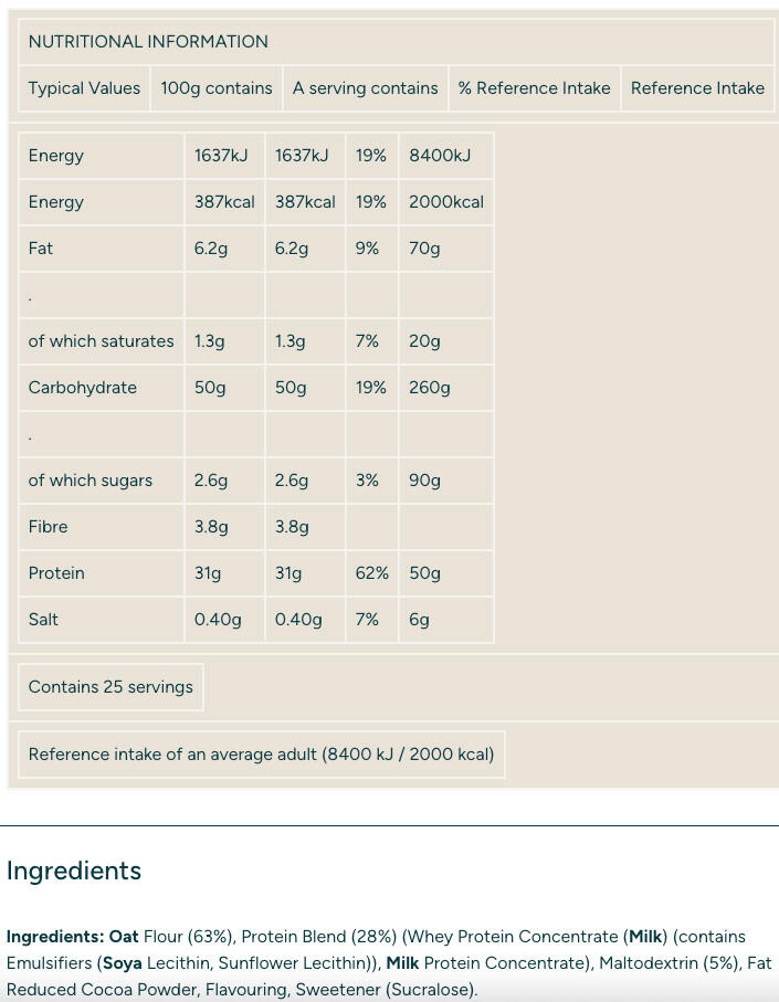 Weight Gainer Blend 2.5kg MyProtein 3/4