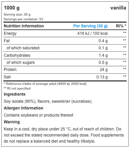 Proteine della soia - Soy Protein Isolate - Vaniglia 1000g 3/3