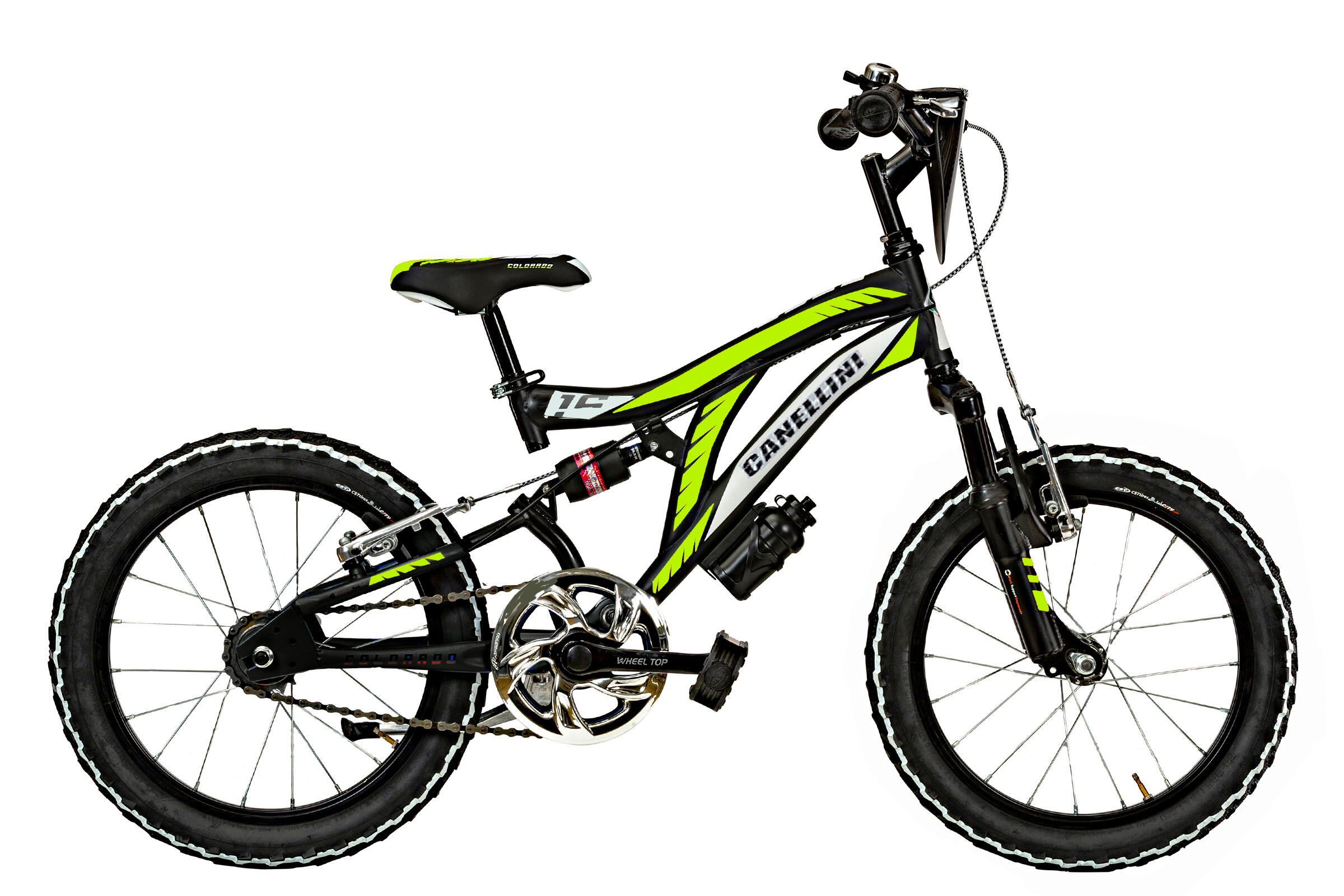 CANELLINI Kinderfahrrad MTB Canellini COLORADO 16" Full Suspension - Schwarz/Gelb