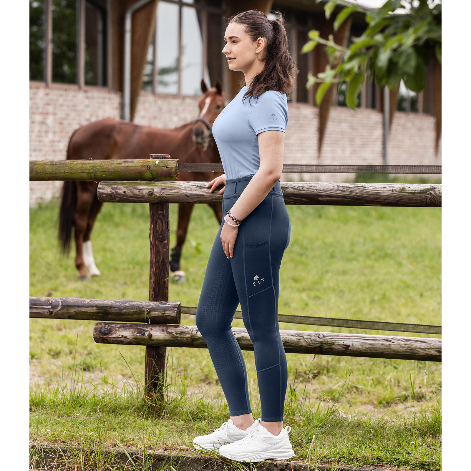 Leggings da equitazione full grip da donna ELT Ella 4/4