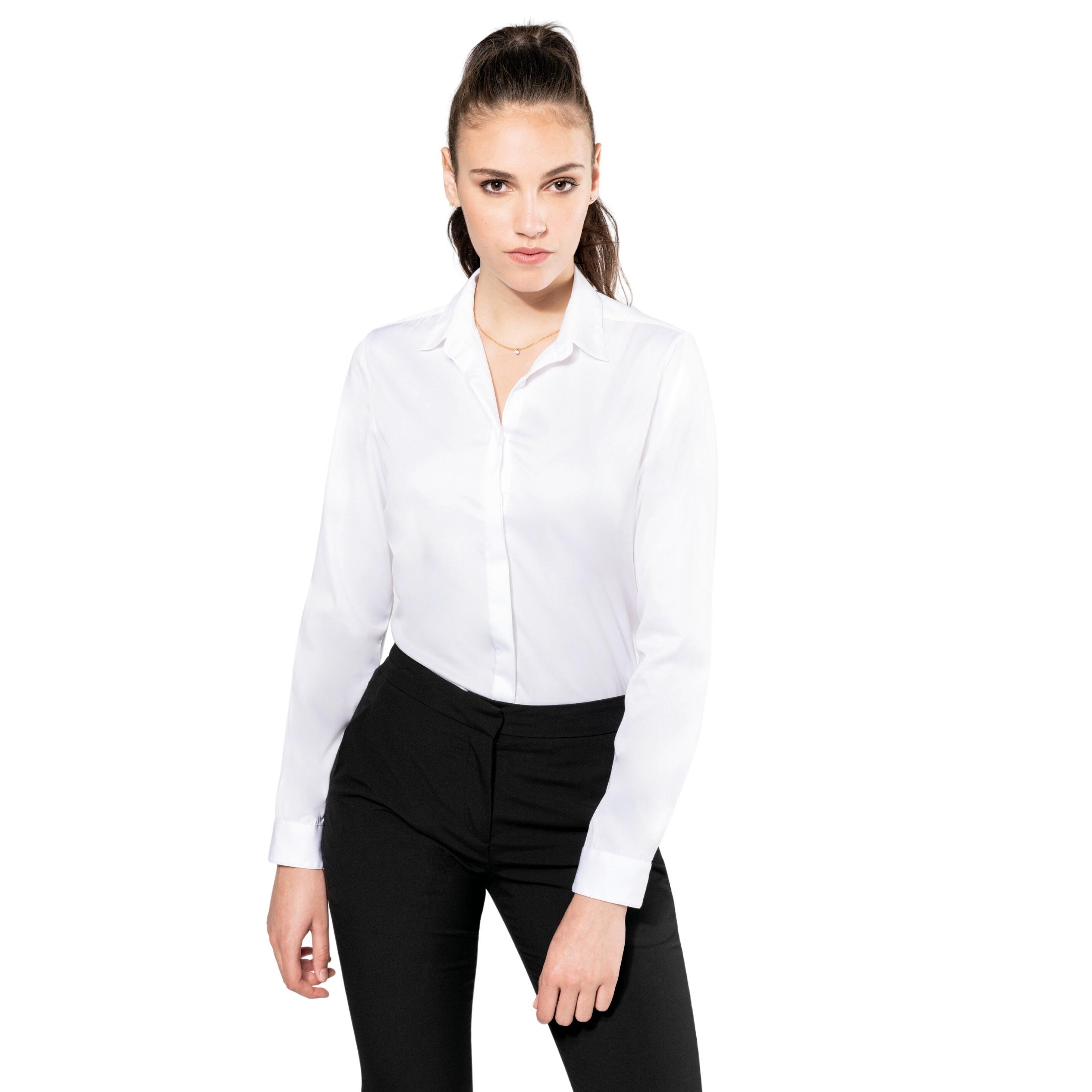 Langarmshirt Twill, Damen Kariban Premium 3/5