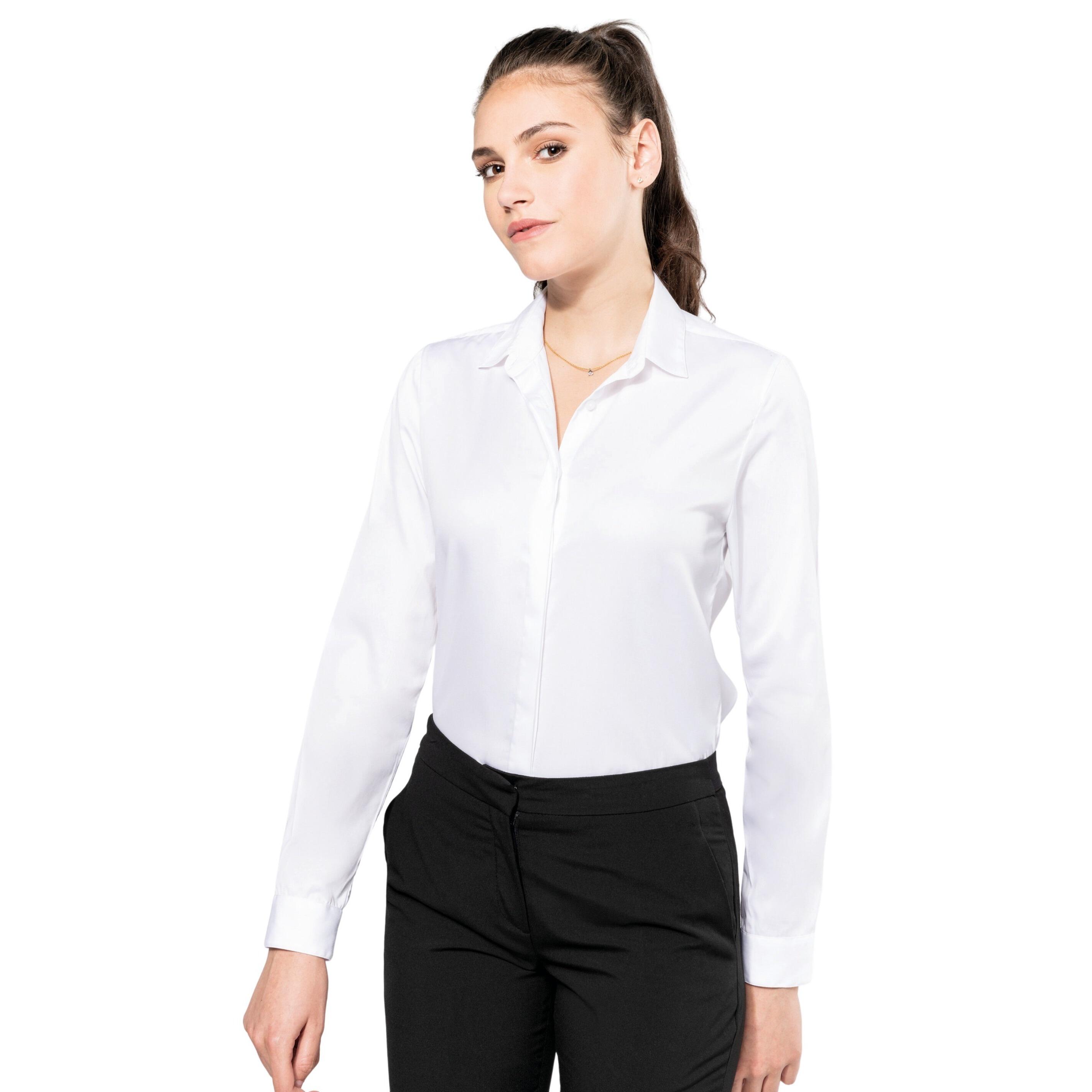Langarmshirt Twill, Damen Kariban Premium 2/5