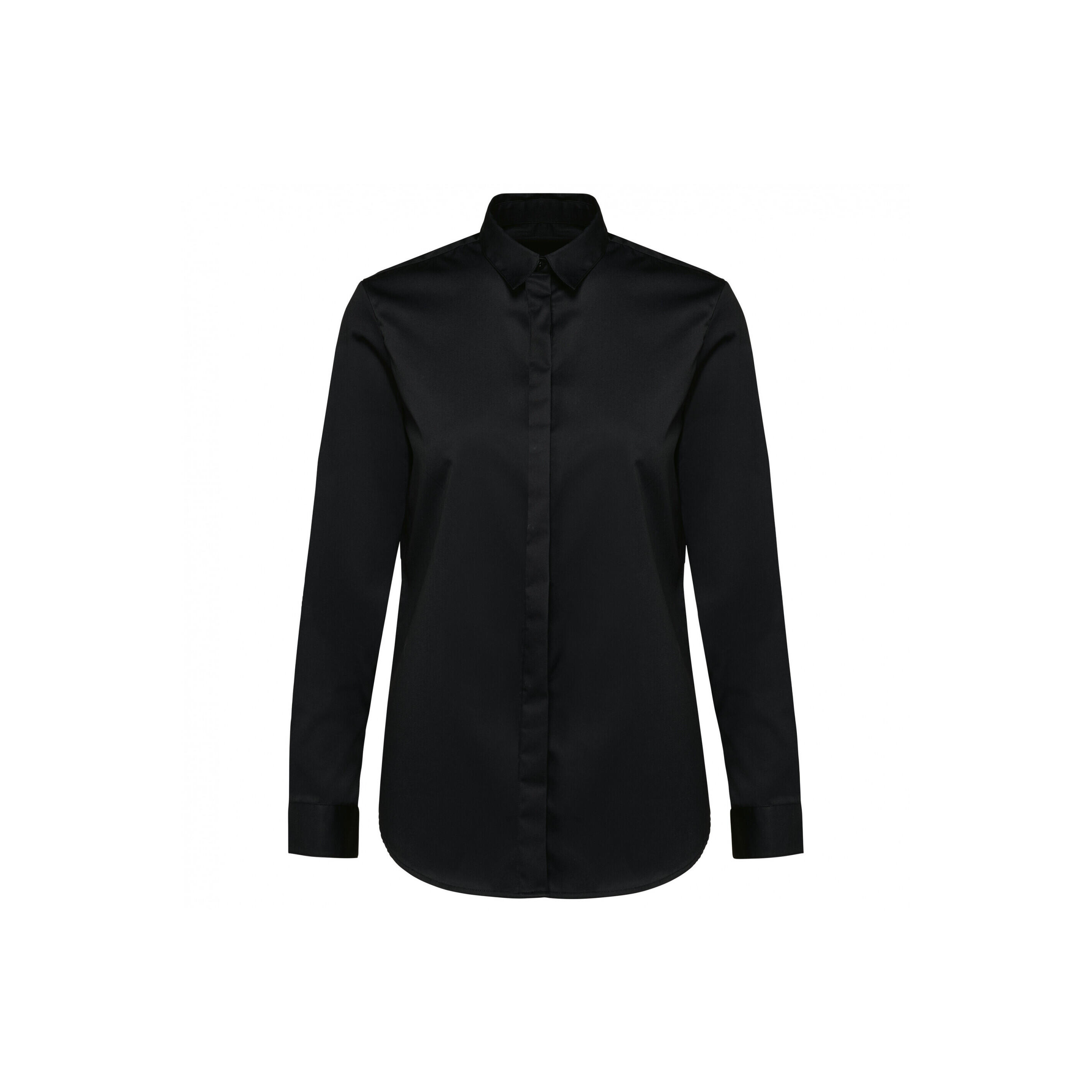 Kariban - Chemise Manches Longues Sergé Femme Kariban Premium - Chemise Manches Longues - Noir - Decathlon