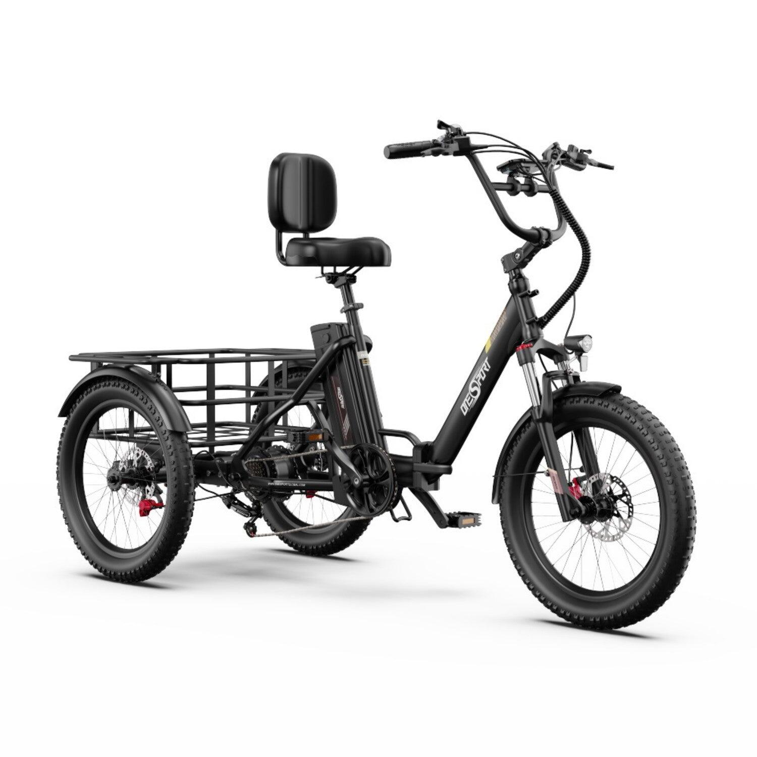 Tricycle Électrique ONESPORT OT30 PRO - 500W 48V18AH Freins à Disque – Noir 3/5