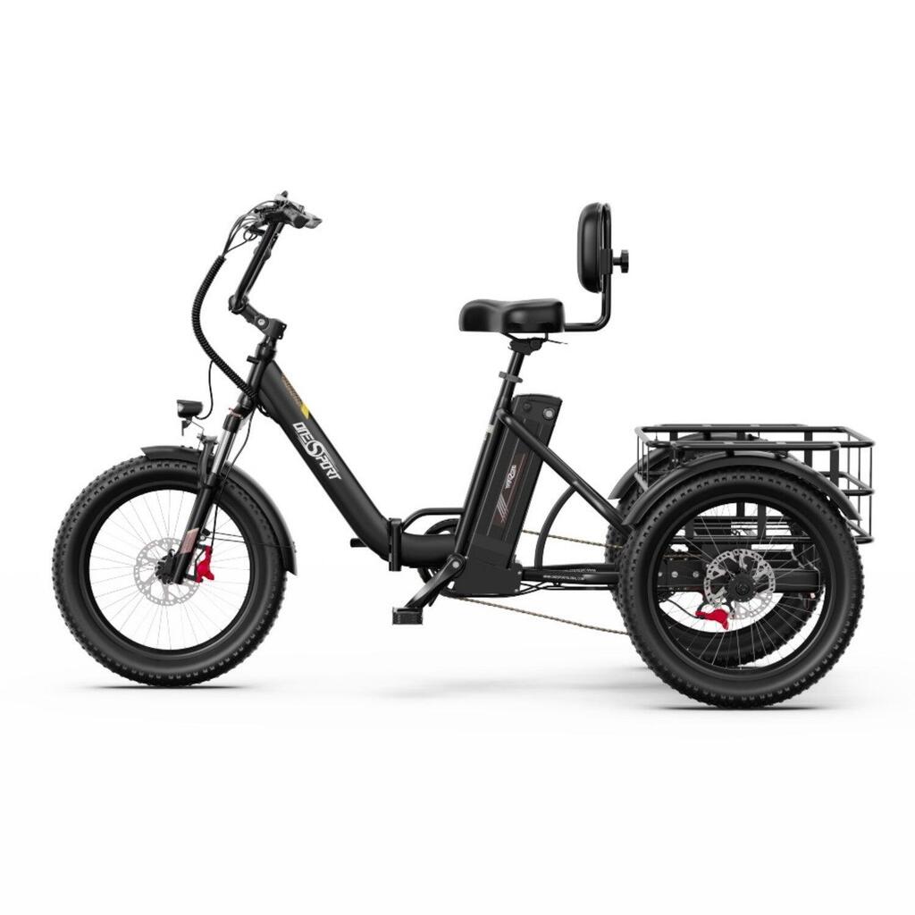 ONESPORT OT30 PRO Electric Tricycle - 500W 48V18AH Disc Brakes - Black