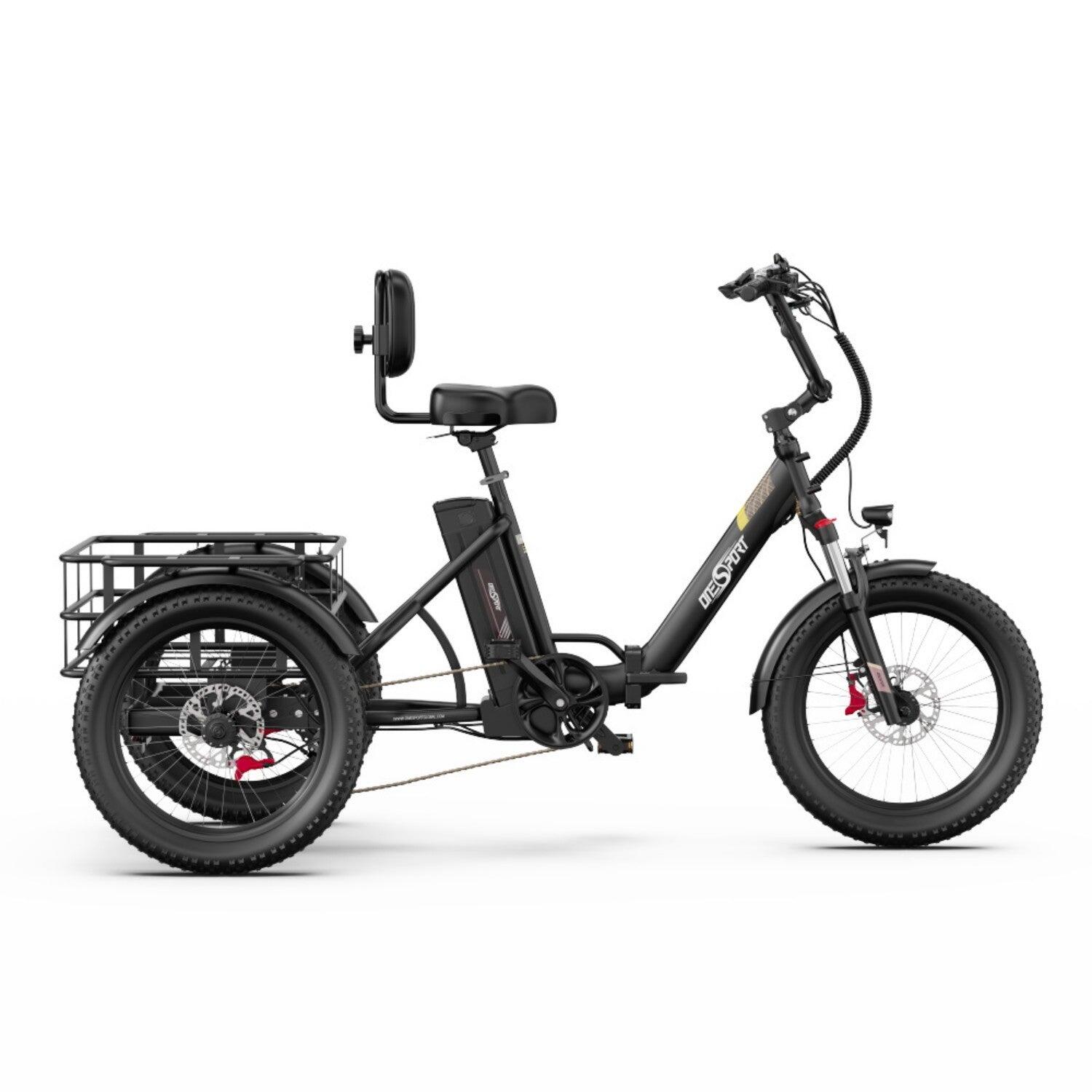 Tricycle Électrique ONESPORT OT30 PRO - 500W 48V18AH Freins à Disque – Noir 4/5