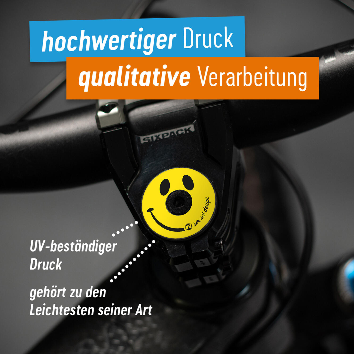 Carbon stemcap 1 1/8" Vorbaukappe mit Motiv inkl. Schraube MTB Fahrrad Ahead 2/7