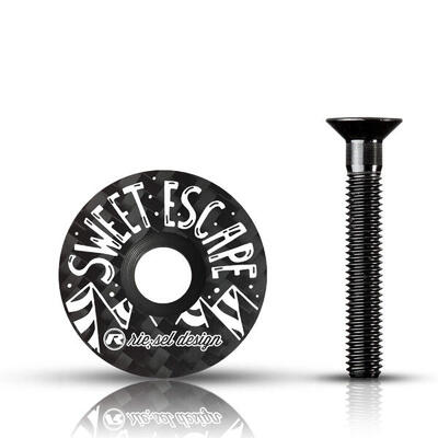 Carbon stemcap 1 1/8" Vorbaukappe mit Motiv inkl. Schraube MTB Fahrrad Ahead