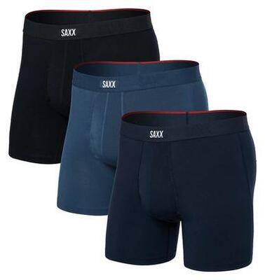 Saxx vibe xtra super blue/black boxer 3-pack