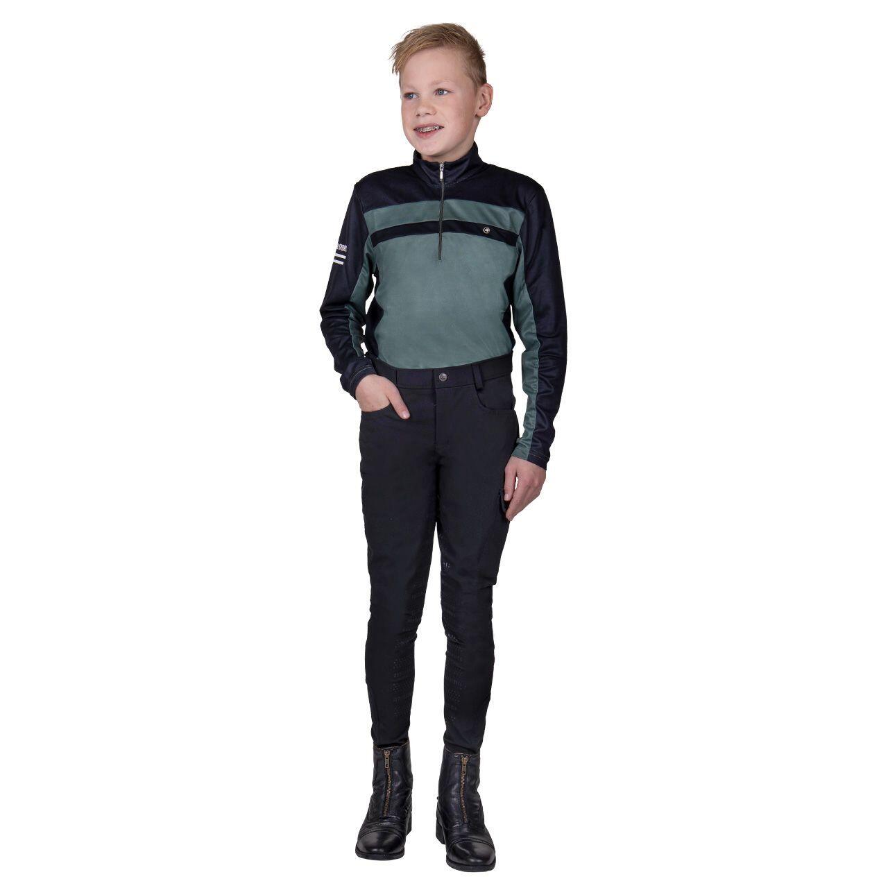 QHP Maglia da equitazione a maniche lunghe per bambini QHP Xavy