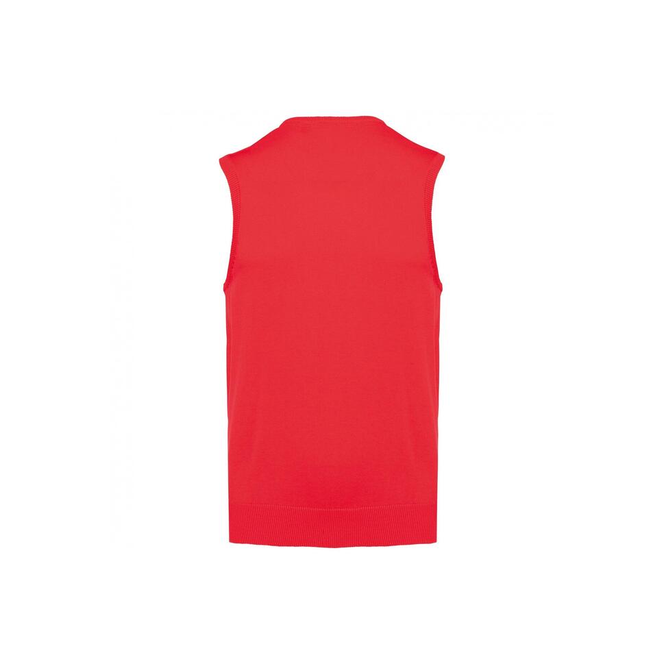 Sweter bez rękawów z dekoltem w szpic Kariban