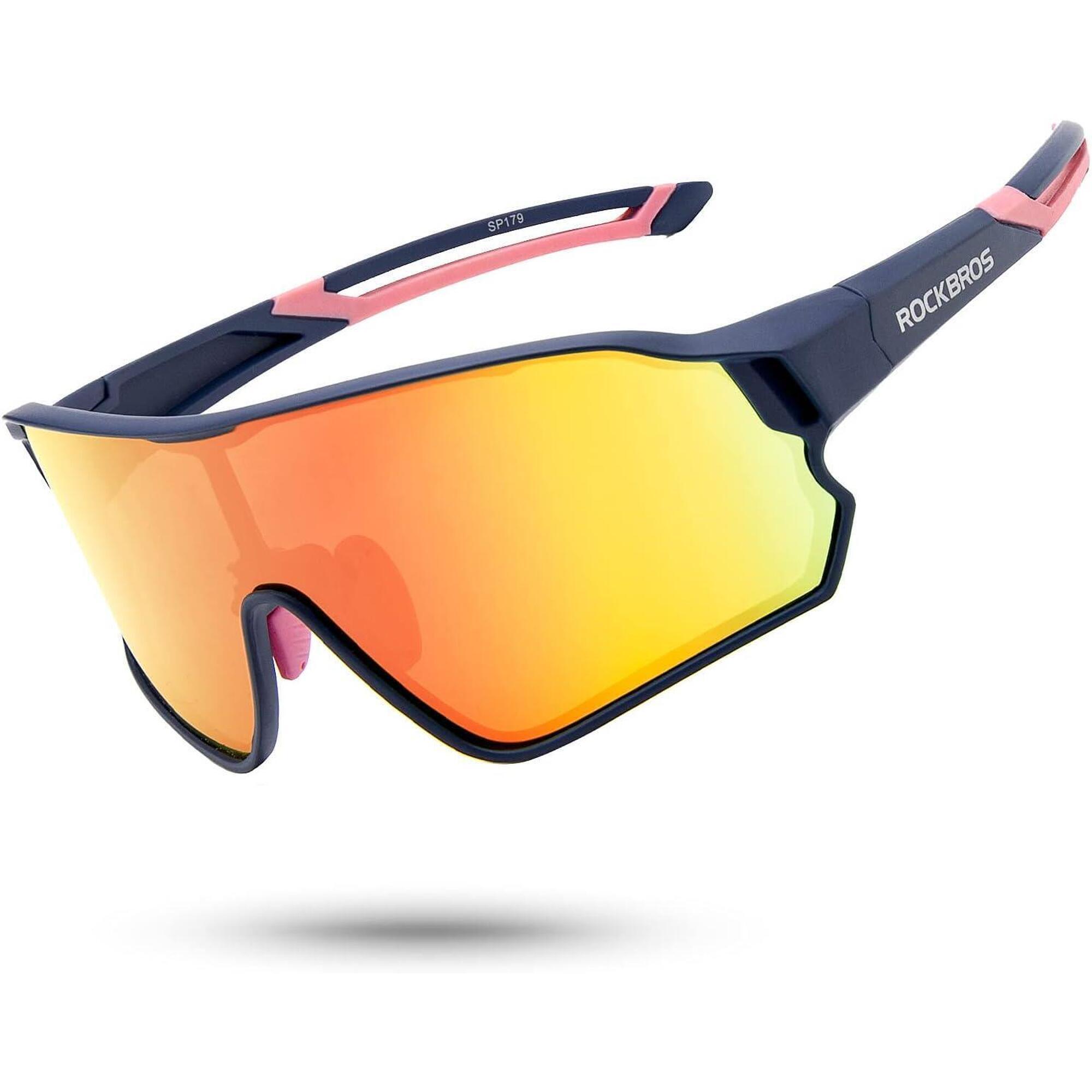 Rockbros - Rockbros Lunettes Vélo Polarisées Uv400 Sport Cyclisme Running Pêche Unisexe - Lunettes De Soleil - Bleu|rose - No Size - Decathlon