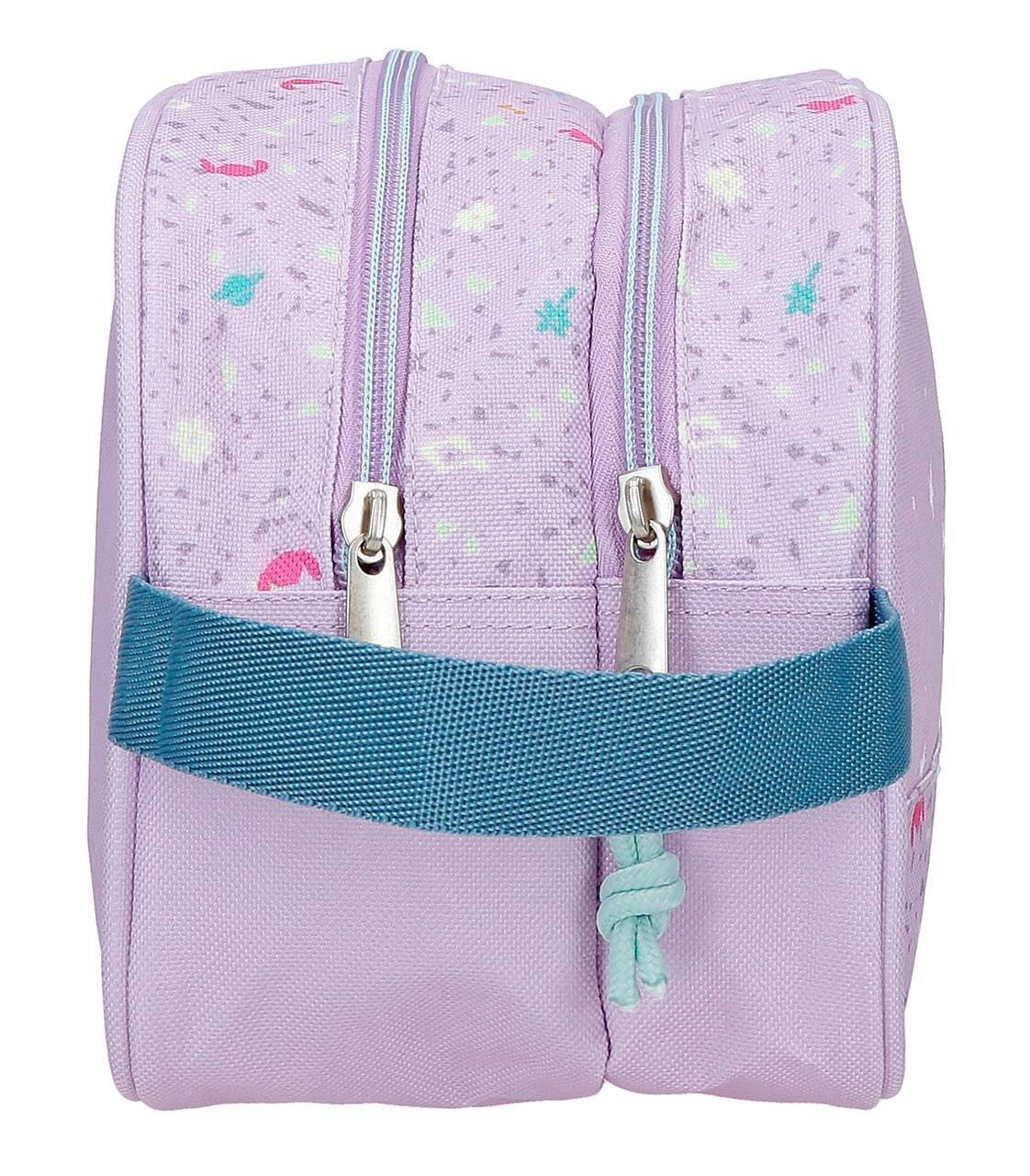Neceser dos compartimentos niña Disney Lovely Stitch 16cm malva 4/5