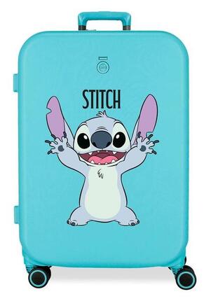 Valise cabine rigide ABS fille Disney Stitch Playful 44L corail