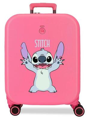 Maleta de cabina ABS rígida niña Disney Stitch Playful 44L lila