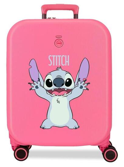 Valise cabine rigide ABS fille Disney Stitch Playful 44L fuchsia