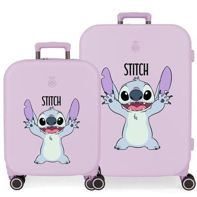 Maleta de cabina ABS rígida niña Disney Stitch Playful 44L lila