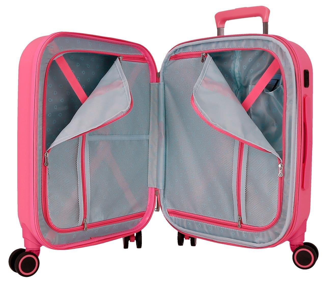 Valise cabine rigide ABS fille Disney Stitch Playful 44L fuchsia 4/5