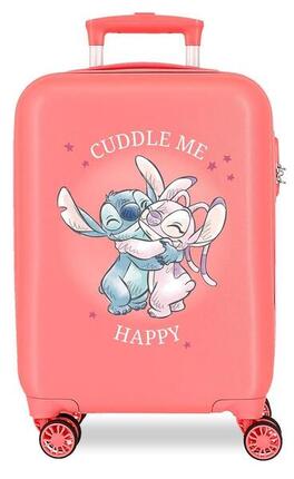 Valise cabine rigide ABS fille Disney Adorable Stitch 28,4L corail