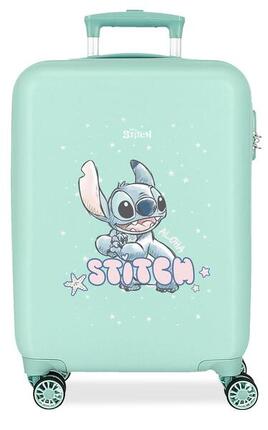 Valise cabine rigide ABS fille Disney Lovely Stitch 44L turquoise