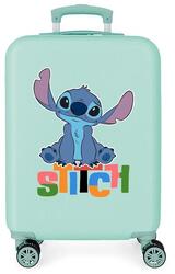 Valise cabine rigide ABS fille Disney Aloha Stitch 44L turquoise